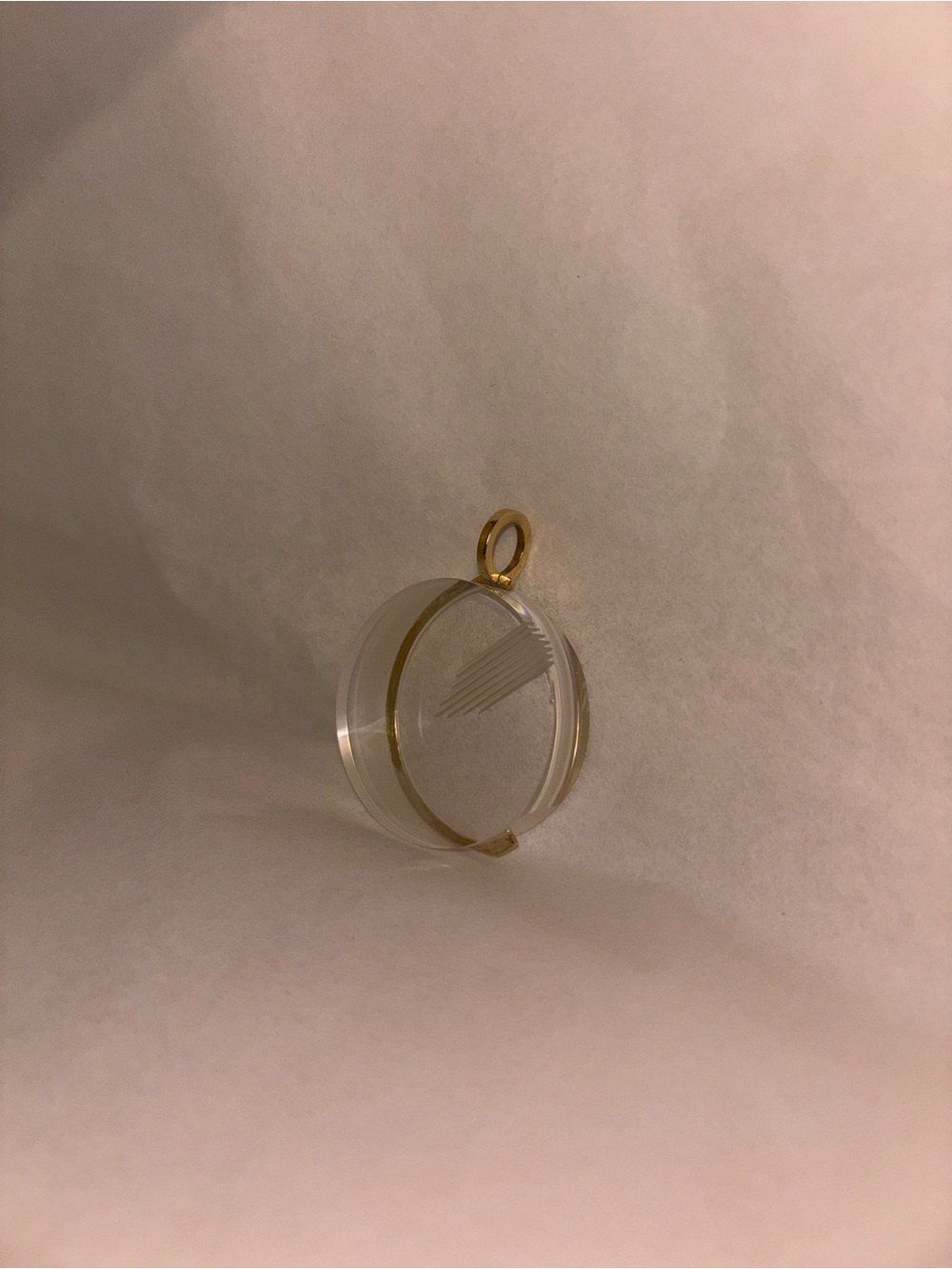 Rare 1980s Steuben Glass Moondream 14k Yellow Gold & Cut Crystal Pendant Only